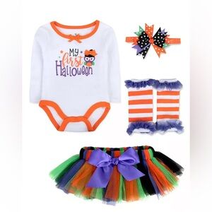 Baby Essentials
Baby Girls My First Halloween Outfit Tutu 4 Piece Set